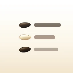 Saysame app icon — sesame seeds as checklist bullets